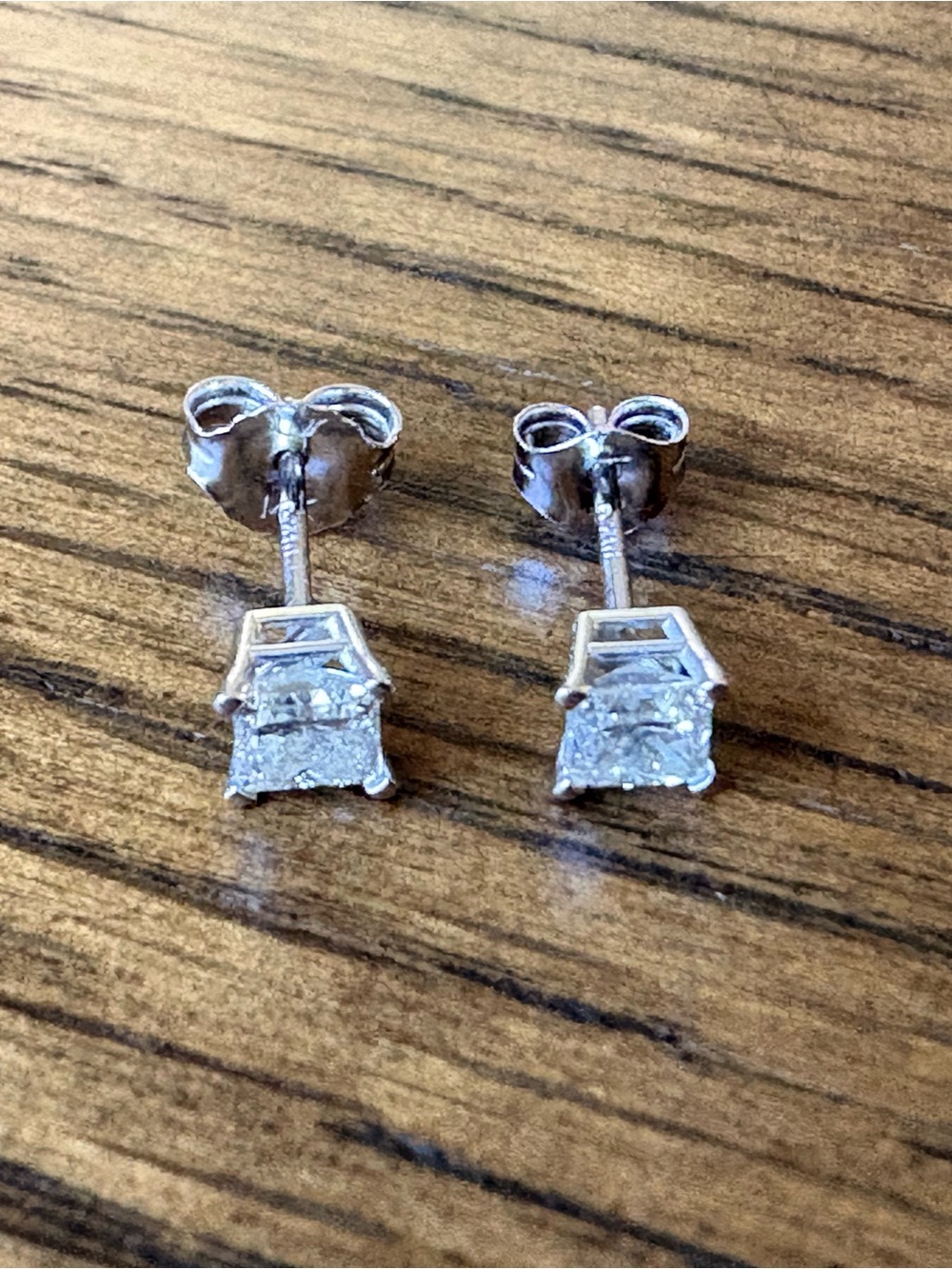 Kays Jewelers .5 Carat Total Diamond Princess Cut Stud Earrings 14 Carat Gold